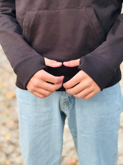 Men's Black Logo Stripe Graphic Pullover Hoodie